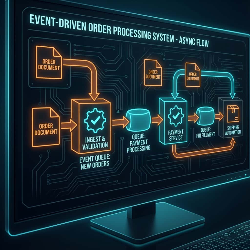 Firas Jday's Order Processing: Event-Driven Automation Engine project featuring Automation & Backend development